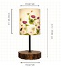Wooden Base Table Lamp with Nature Printed Fabric Shade