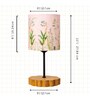 Wooden Base Table Lamp with Nature Printed Fabric Shade