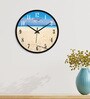 Black MDF Beach Modern Wall Clock