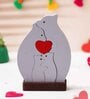 Wooden Bear Family With Heart Decorative Showpiece