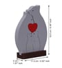 Wooden Bear Family With Heart Decorative Showpiece