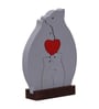 Wooden Bear Family With Heart Decorative Showpiece