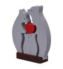 Wooden Bear Family With Heart Decorative Showpiece