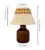Wooden Bedside Table Lamp with Designer Crochet Shade