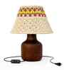 Wooden Bedside Table Lamp with Designer Crochet Shade