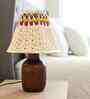 Wooden Bedside Table Lamp with Designer Crochet Shade