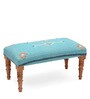 Wooden Bench In Blue Colour
