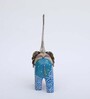 Wooden Blue Handpainted Elephant (Set Of 3) Figurine