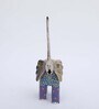 Wooden Blue Handpainted Elephant (Set Of 3) Figurine