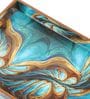 Wooden Blue Wave Serving Tray