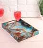 Wooden Blue Wave Serving Tray
