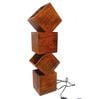 Wooden Box Over The Box Shade Table Lamp With Brown Base