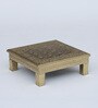 Wooden Gold Brass Fitted Chowkie