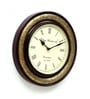 Ornate Wooden Brassfitted Round Wall Clock