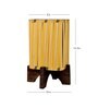 Wooden Brown Base Lamp with pleeted Yellow Candyprint Soft Shade