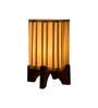 Wooden Brown Base Lamp with pleeted Yellow Candyprint Soft Shade