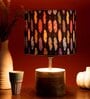 Wooden Brown Log Lamp with Colorful Feathers Shade