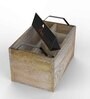 Brown  Mango Wood 4 Compartments Cutlery Holder