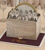 Brown  Mango Wood 4 Compartments Cutlery Holder