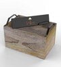 Brown  Mango Wood 4 Compartments Cutlery Holder