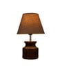 Wooden Carved Lamp with Taper Jute White Shade