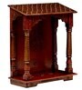 Copper Wood Wall Mounted Mandir Without Door