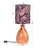 Wooden Dome Table Lamp Blue Leaves Shade