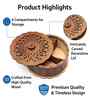 4 Compartments Wooden Dried Fruit Box,6 Inch, Brown