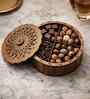4 Compartments Wooden Dried Fruit Box,6 Inch, Brown