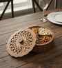 4 Compartments Wooden Dried Fruit Box,6 Inch, Brown