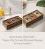 3-Section Wooden Dry Fruit Box With Glass Top