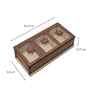 3-Section Wooden Dry Fruit Box With Glass Top