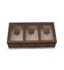 3-Section Wooden Dry Fruit Box With Glass Top