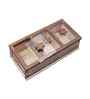 3-Section Wooden Dry Fruit Box With Glass Top