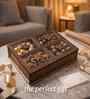 4-Section Wooden Dry Fruit Box With Glass Top