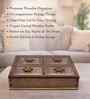 4-Section Wooden Dry Fruit Box With Glass Top