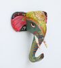 Elephant Multicolour Mango Wood Wall Mask