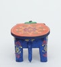 Wooden Elephant Shape Blue Color Decoration Showpieces