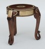 Wooden Elephant Teak Solid Wood Chowkie With One Drawer