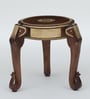 Wooden Elephant Teak Solid Wood Chowkie With One Drawer