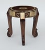 Wooden Elephant Teak Solid Wood Chowkie With One Drawer