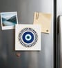 White Wooden Evil Eye Fridge Magnet