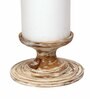 Turin Off White Cottan Fabric Shade Column Floor Lamp With Mango wood Base