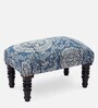 Wooden Foot Stool In Blue Colour