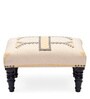Wooden Foot Stool In Cream Colour