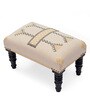 Wooden Foot Stool In Cream Colour