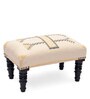 Wooden Foot Stool In Cream Colour