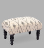 Wooden Foot Stool In Off White Colour