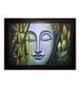 Wooden Framed Handmade Oil Painting On Canvas In Blue