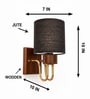 Wooden Gold Wall Lamp with Black Jute shade